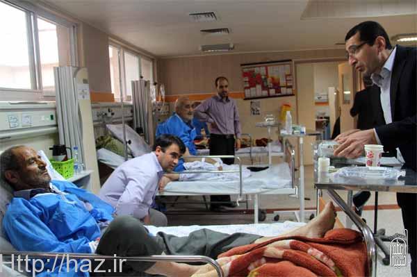 عیادت از بیماران بیمارستان های زنجان توسط خادمین حسینیه اعظم
