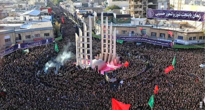 دعوت مادر زنجانی مقیم کالیفرنیا برای شرکت در دسته عزاداری حسینیه اعظم زنجان